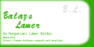 balazs lamer business card