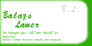 balazs lamer business card